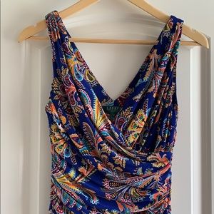 LAUREN Ralph Lauren Paisley Faux Wrap Dress